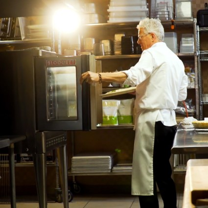 Chef in industrial kitchen