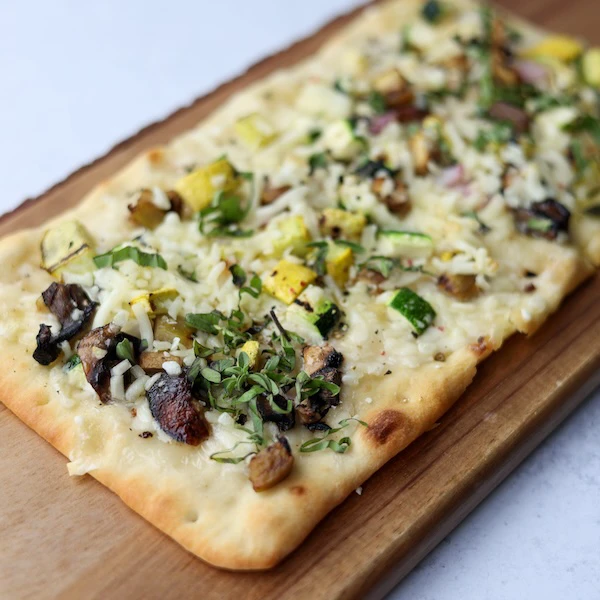 Vegetarian Alfredo Italian Flatbread