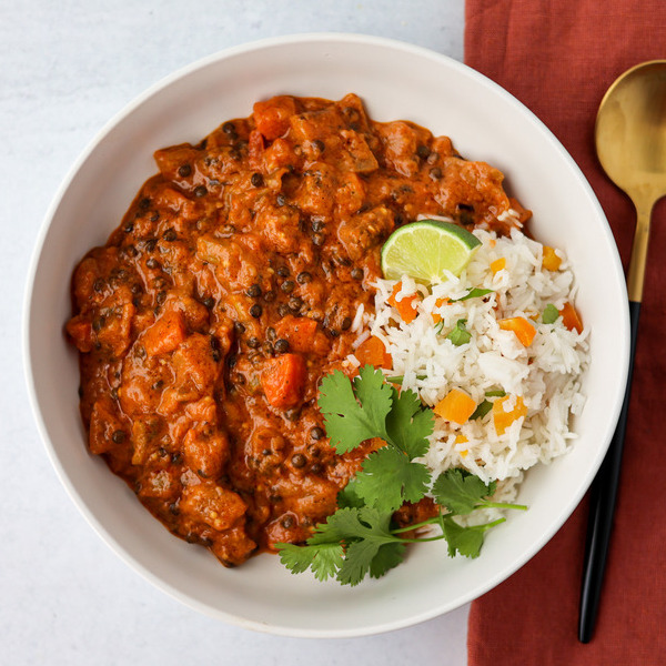  Eggplant and Black Lentil Curry