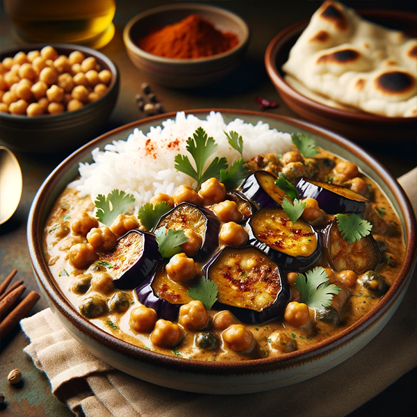 Eggplant Chickpea Makhani