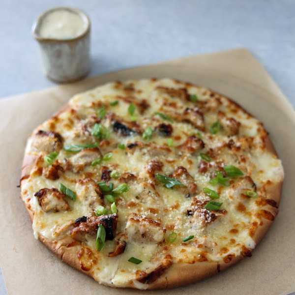Gluten Free Chicken Alfredo Pizza