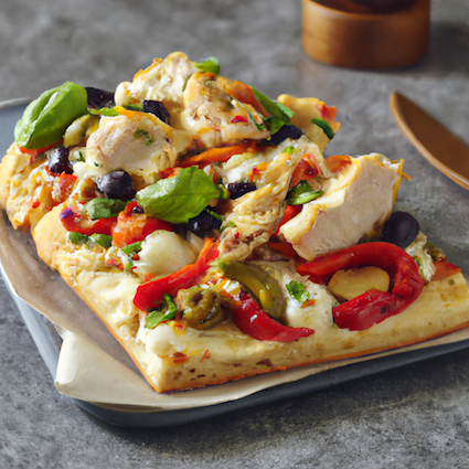 Rustic Chicken Focaccia Pizza