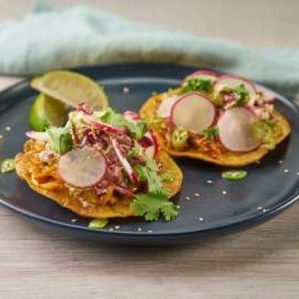 Sweet N’ Spicy Korean Jackfruit Tostada