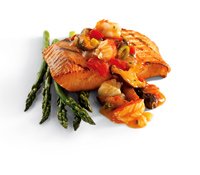 Grilled Chinook Salmon & Seafood Ragout