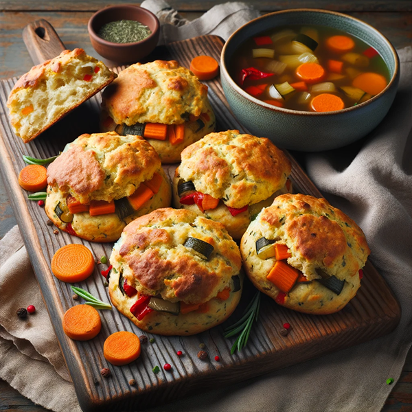 Roasted Vegetable Drop Biscuits