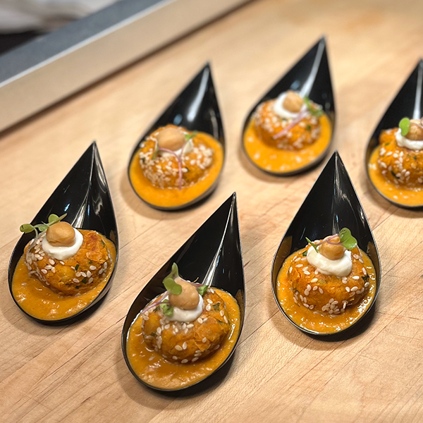 Indian-Style Chana Tikki with Coconut Curry Sauce
