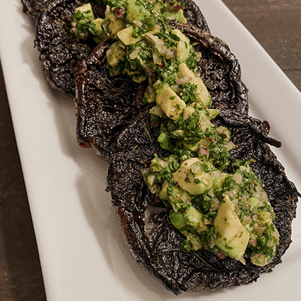 Grilled Portobello Mushrooms with Avocado Chimichurri