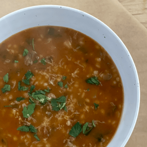 Summer Beef and Vegetable Soup with Lemon and Thyme