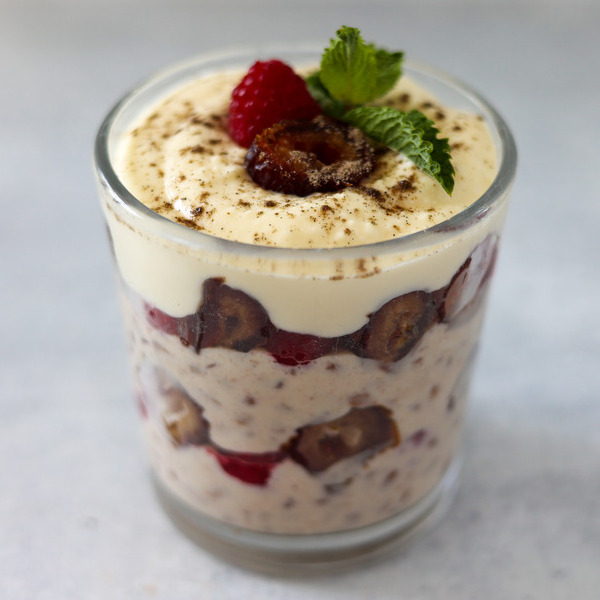 Farro Breakfast Pudding with Dates & Cardamon